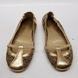 Coach Gold Ballet Slippers